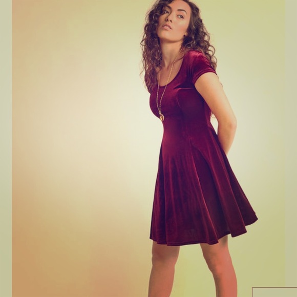 Dresses & Skirts - 💥NWOT💥 Burgundy Skater Dress